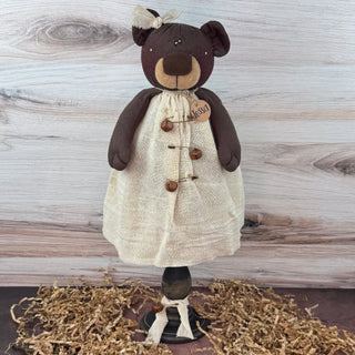 Tessa the Tattered Teddy - Large Spindle
