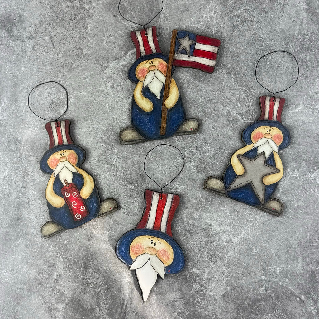 Small Uncle Sam Doodle Ornament Set (4A) – Honey and Me Collective