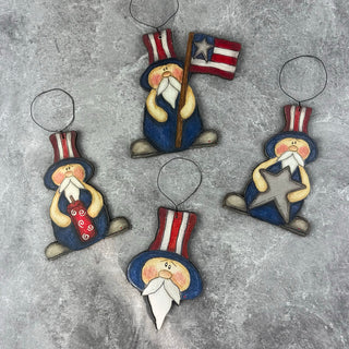 Small Uncle Sam Doodle Ornament Set (4A)