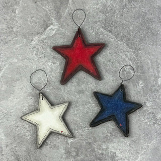 Patriotic Star Doodle Ornament Set (3A)