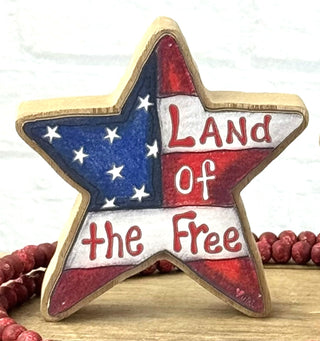 Small Patriotic Flag Star Doodle Sitter (Sold Separately)