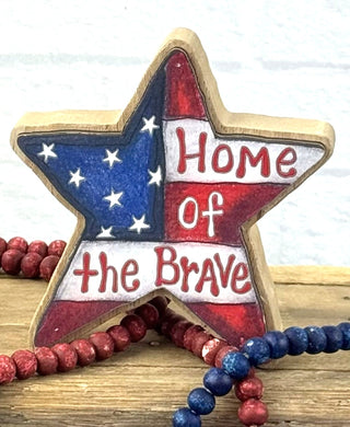 Small Patriotic Flag Star Doodle Sitter (Sold Separately)