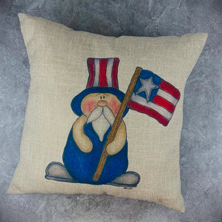 Uncle Sam with Flag Doodle Pillow