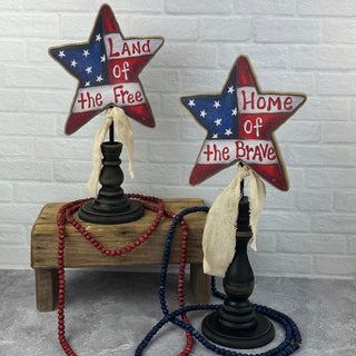 Patriotic Flag Star Doodle on Spindle (Sold Separately)