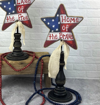 Patriotic Flag Star Doodle on Spindle (Sold Separately)