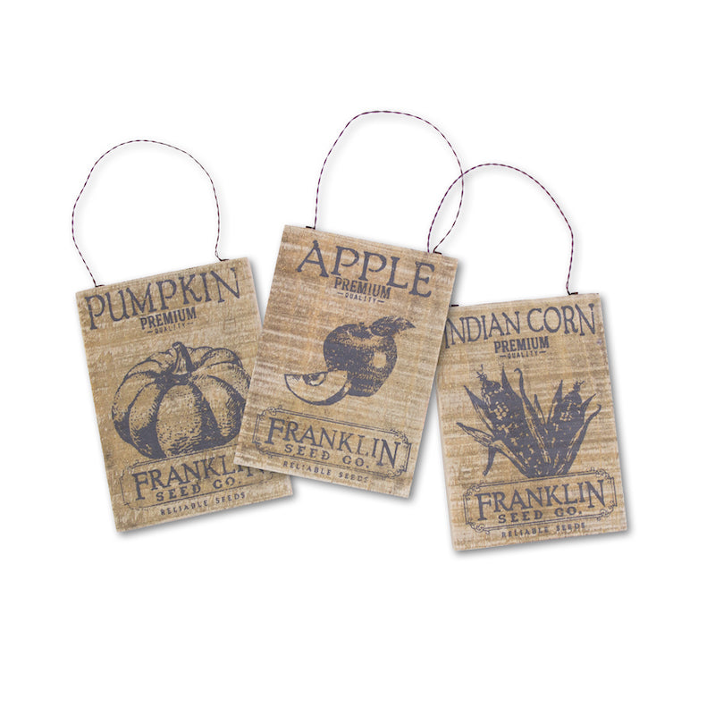 Farmers Harvest Seed Packet Ornament Set (3A)