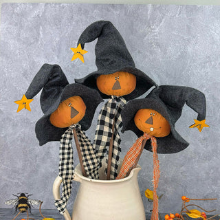 Jack-O-Lantern Witch Head Wand Set (3A)