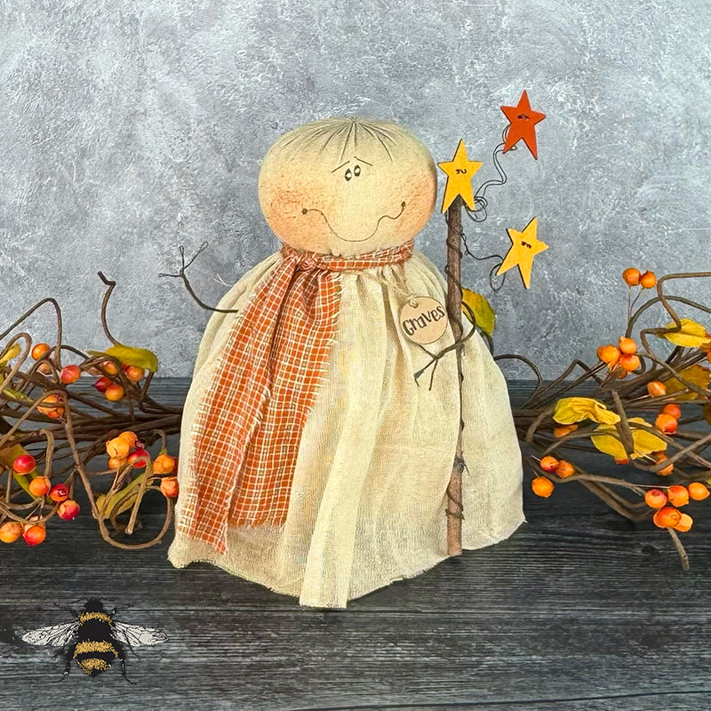 Graves the Ghost - Handmade Primitive: Whimsical Collectible Spooky Ghost for Halloween Décor by Honey and Me, Inc™