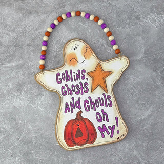 Hanging Goblins,Ghosts and Ghouls Doodle with Beads Ornament