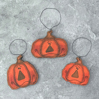 Medium Jack-O-Lantern Doodle Ornament Set (3A)
