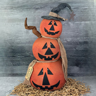 Happy Halloween Prim Jack-O-Lantern Stack
