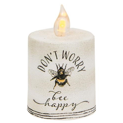 Don't Worry Bee Happy Timer Pillar Candle