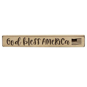 Americana Engraved Wood Block Signs 12"