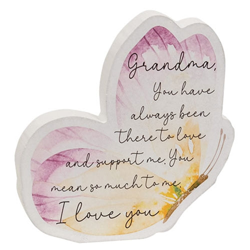 Grandma I Love You Butterfly Wood Sitter