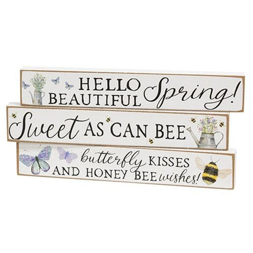 Spring Mini Stick Block Signs, Sold Separately