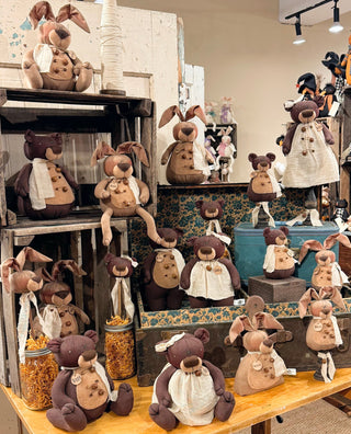 Display of stuffed dolls in store