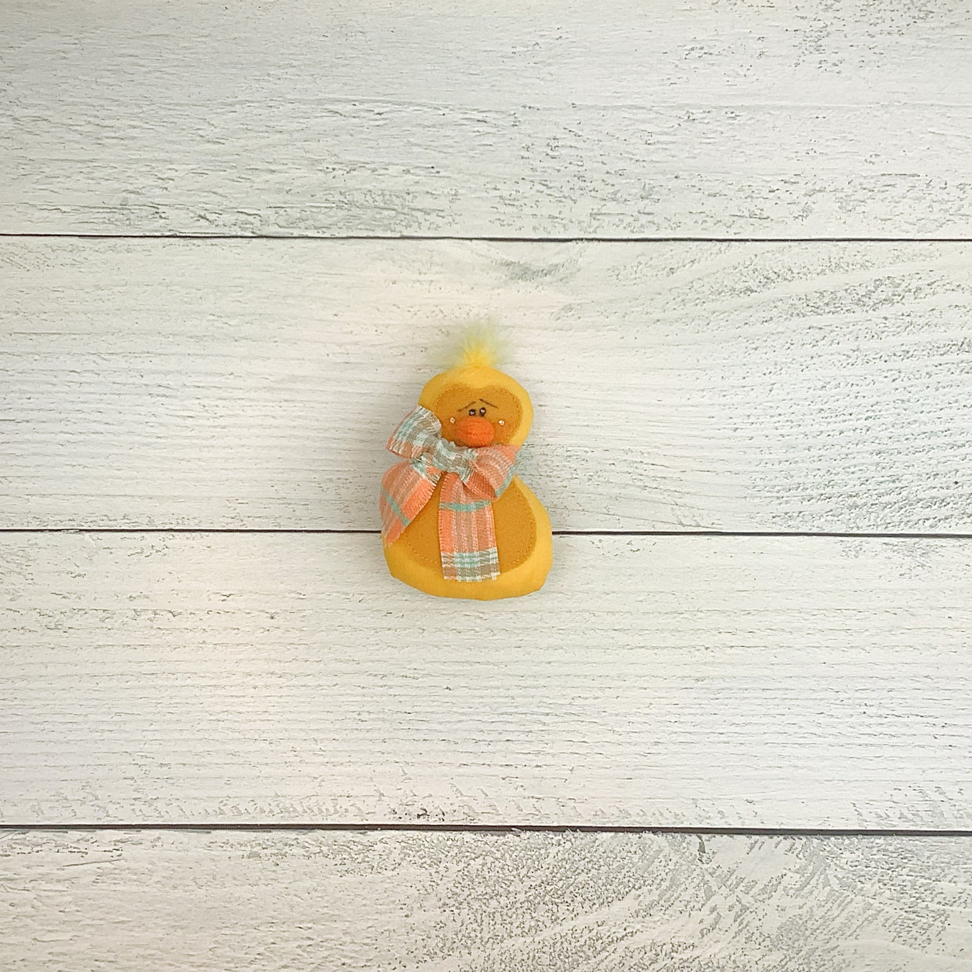 Chip the Chicklet Small Ornament - Whimsical Primitive Textile Art: Handmade Soft Sculpture Collectible Baby Chick by Honey and Me, Inc™