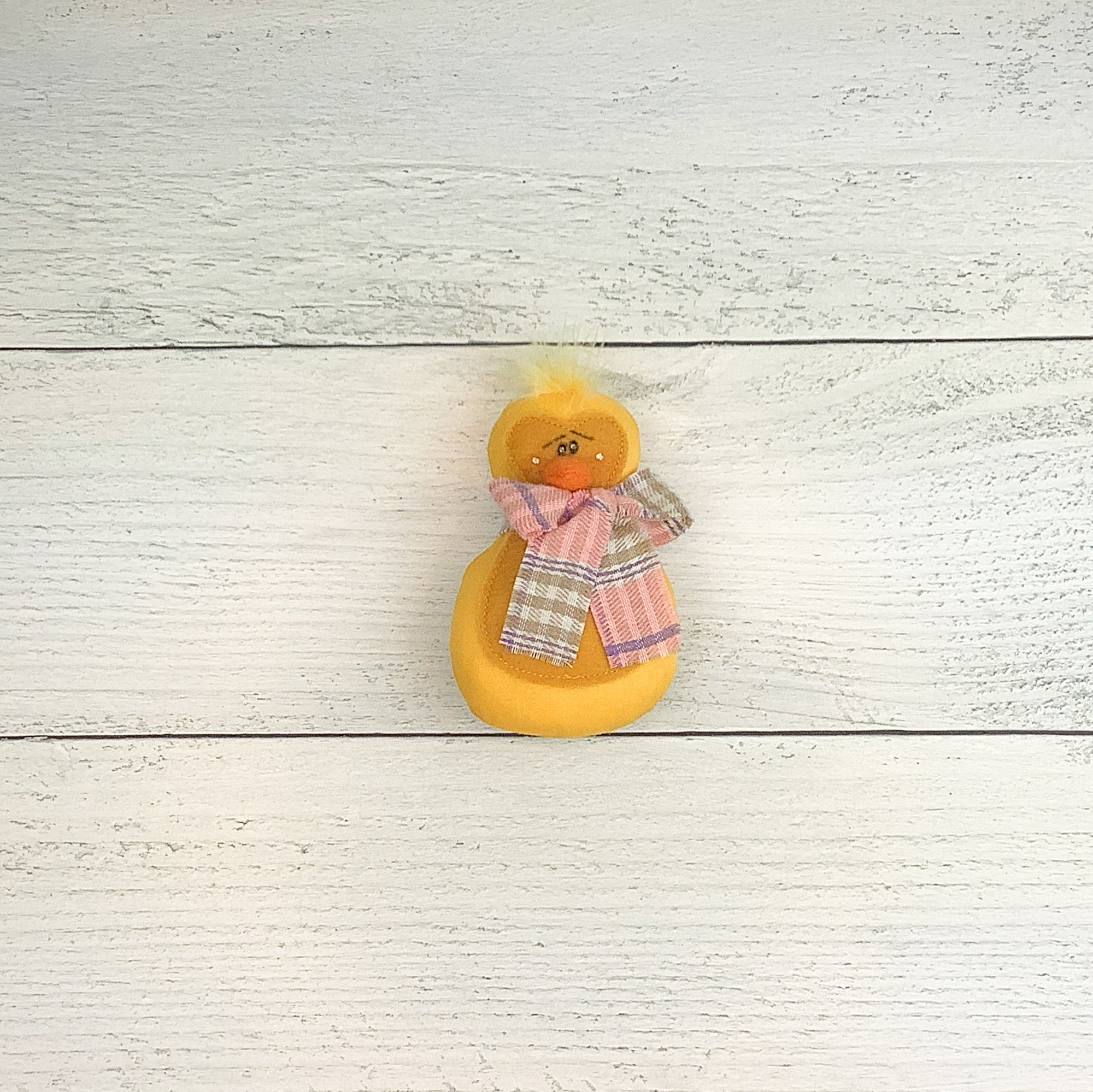 Cricket the Chicklet Small Ornament - Whimsical Primitive Textile Art: Handmade Soft Sculpture Collectible Baby Chick by Honey and Me, Inc™