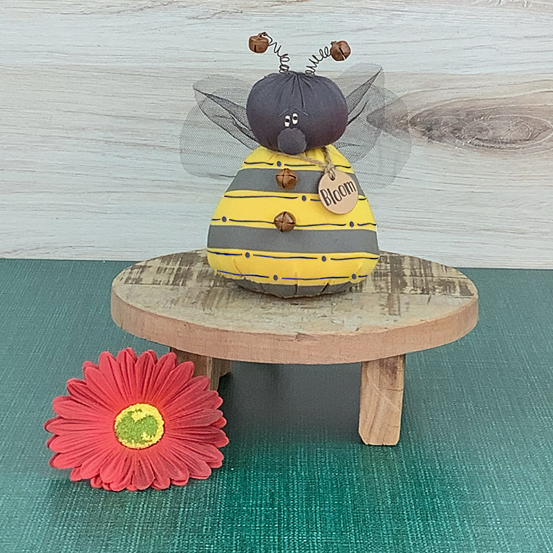 Bloom the Baby Bee - Handmade Whimsical Baby Honey Bee Soft Sculpture Collectible Spring & Summer Décor by Honey and Me, Inc™