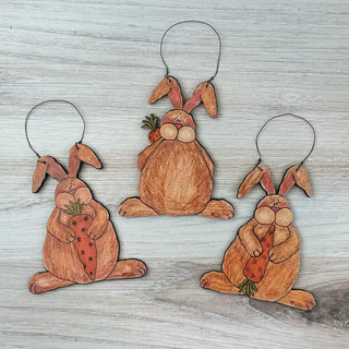 Large Whimsy Wabbits with Carrot Doodle Ornament (sold separately)