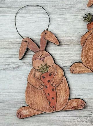 Large Whimsy Wabbits with Carrot Doodle Ornament (sold separately)
