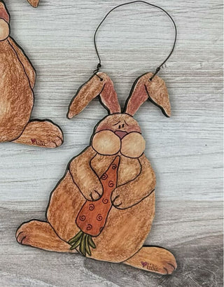 Large Whimsy Wabbits with Carrot Doodle Ornament (sold separately)