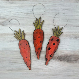 Medium Whimsy Wooden Carrot Doodle Ornament (sold separately)