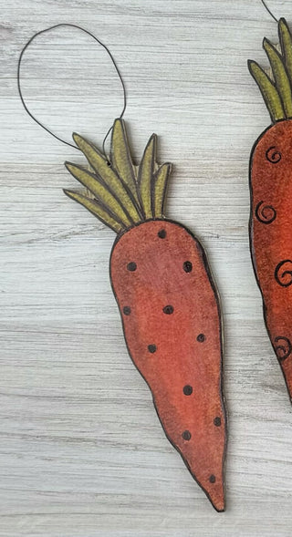 Medium Whimsy Wooden Carrot Doodle Ornament (sold separately)