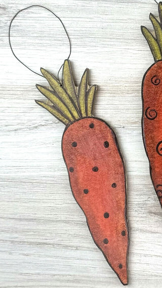 Large Whimsy Wooden Carrot Doodle Ornament (sold separately)