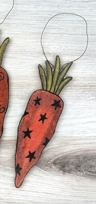 Large Whimsy Wooden Carrot Doodle Ornament (sold separately)