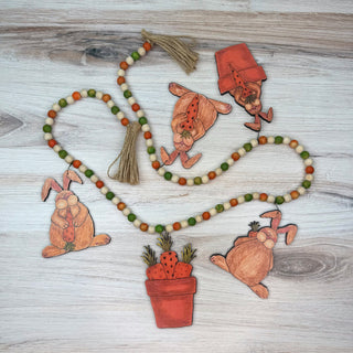 Large Whimsy Wabbits Garland Doodle with Tassels