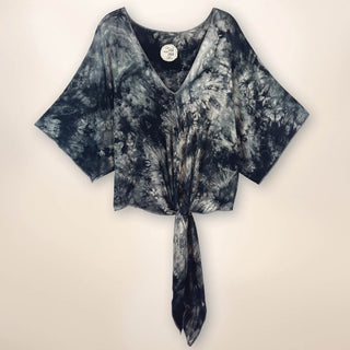 SS2005L Paige - Tie Front Kimono - Midnight Moon