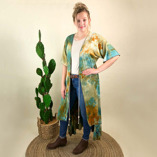 SS2009A Nora - High Low Empire Waist Kimono - Saguaro