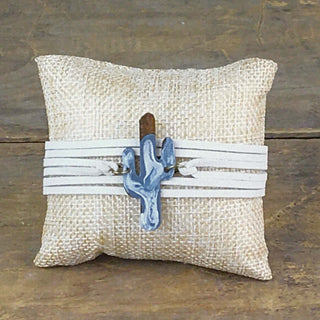 SS20113D Cactus with Suede Wrap - Agua Swirl