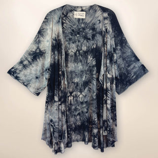 SS2011L Opal - High Low Kimono Poncho - Midnight Moon
