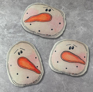 Snowman Head Doodle Shaped Pillow (Sold Separately)