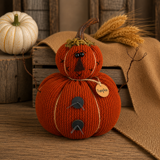 Pumpkin the Puffy Pumpkin 8.5" | Primitive Fall Decor