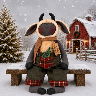 Baa-Humbug the Tree Trimming Sheep 18" Primitive Christmas Decor