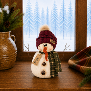 Banks the Snowman | 9" Primitive Christmas Shelf Sitter
