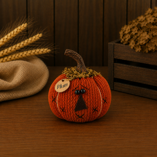 Plum the Puffy Pumpkin 4.5" | Primitive Fall Decor