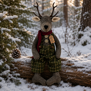 Birch the White Tailed Deer | 25" Primitive Christmas Deer Decor