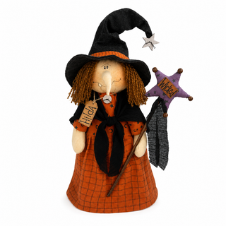 Hilda the Whimsy Witch | 18" Primitive Halloween Shelf Sitter