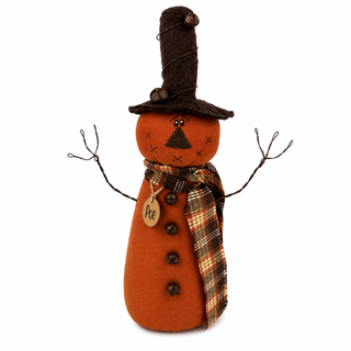 Poe the Jingle Bell Jack-O-Lantern | 12" Primitive Fall Jack-O-Lantern Shelf Sitter