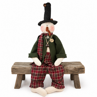 Jarvis the Jingle Bell Snowman 33" Primitive Christmas Decor