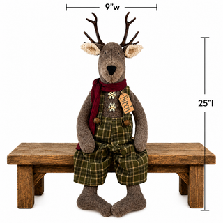 Birch the White Tailed Deer | 25" Primitive Christmas Deer Decor