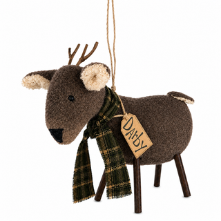 Darby the White Tailed Deer Ornament | 7" Primitive Christmas Ornament