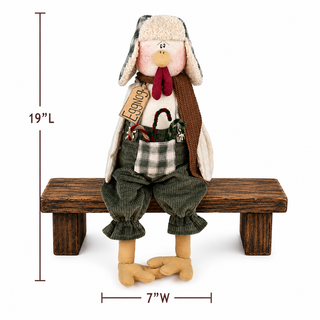 Eggnog the Candy Cane Rooster 19" Primitive Christmas Decor