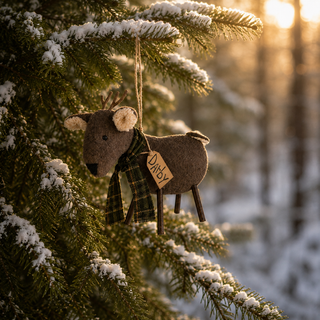 Darby the White Tailed Deer Ornament | 7" Primitive Christmas Ornament
