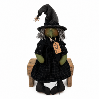 Pixie the Whimsy Witch | 17" Primitive Halloween Shelf Sitter