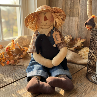 Tassel the Scarecrow with Crow 21" | Primitive Fall Decor